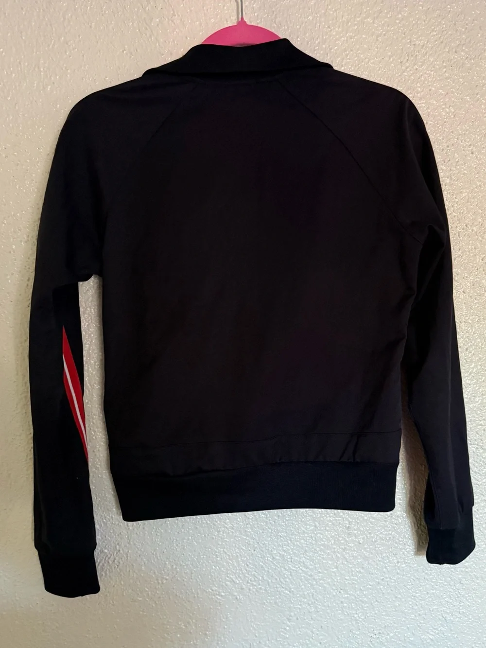 Vintage Y2K Nike full zip Black Track Jacket with red Stripe Accents size S